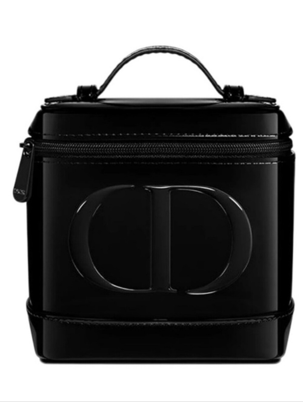 Black Patent Mini Top-Handle Vanity Bag